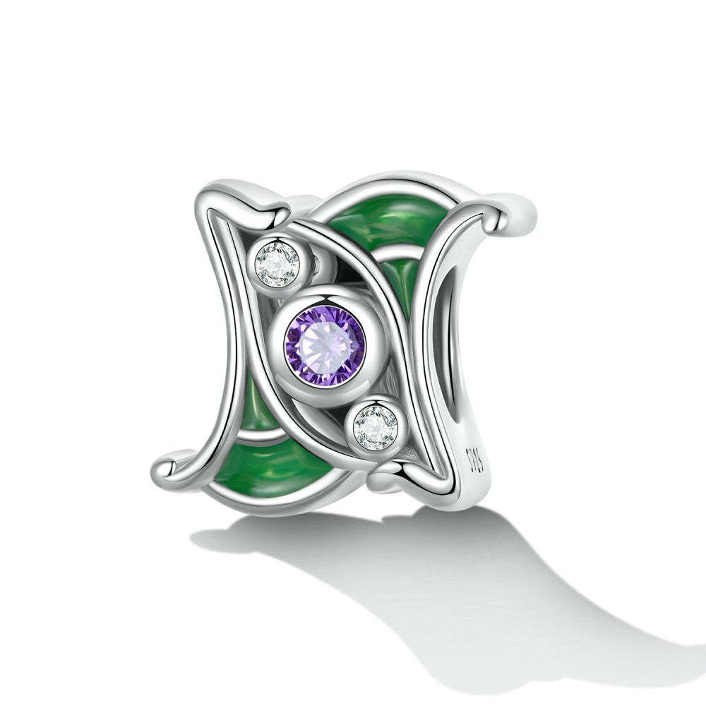 artistic green stopper charm spacer charm 925 sterling silver dp154