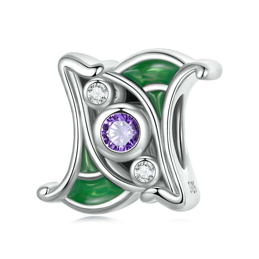 artistic green stopper charm spacer charm 925 sterling silver dp154