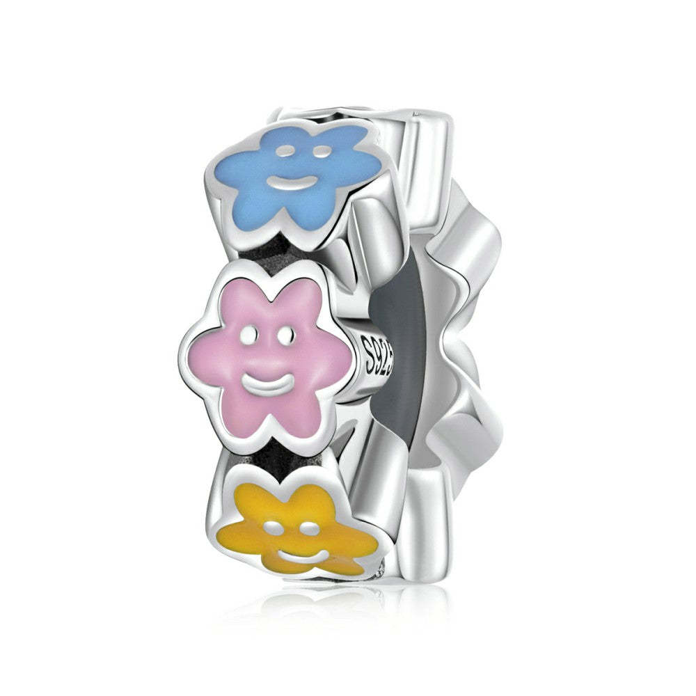 colorful cloud smiles stopper charm spacer charm 925 sterling silver dp165