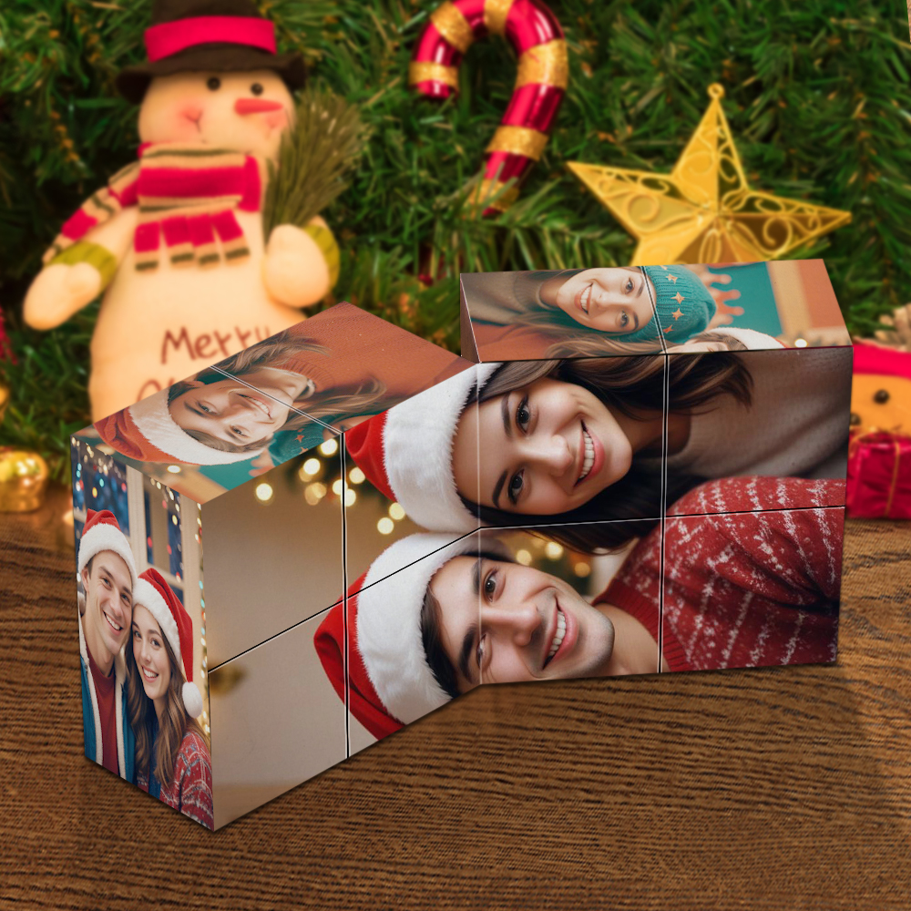 Multiphoto Photo Cube Personalised Folding Picture Cube Photo Frame Christmas Gifts - soufeelau