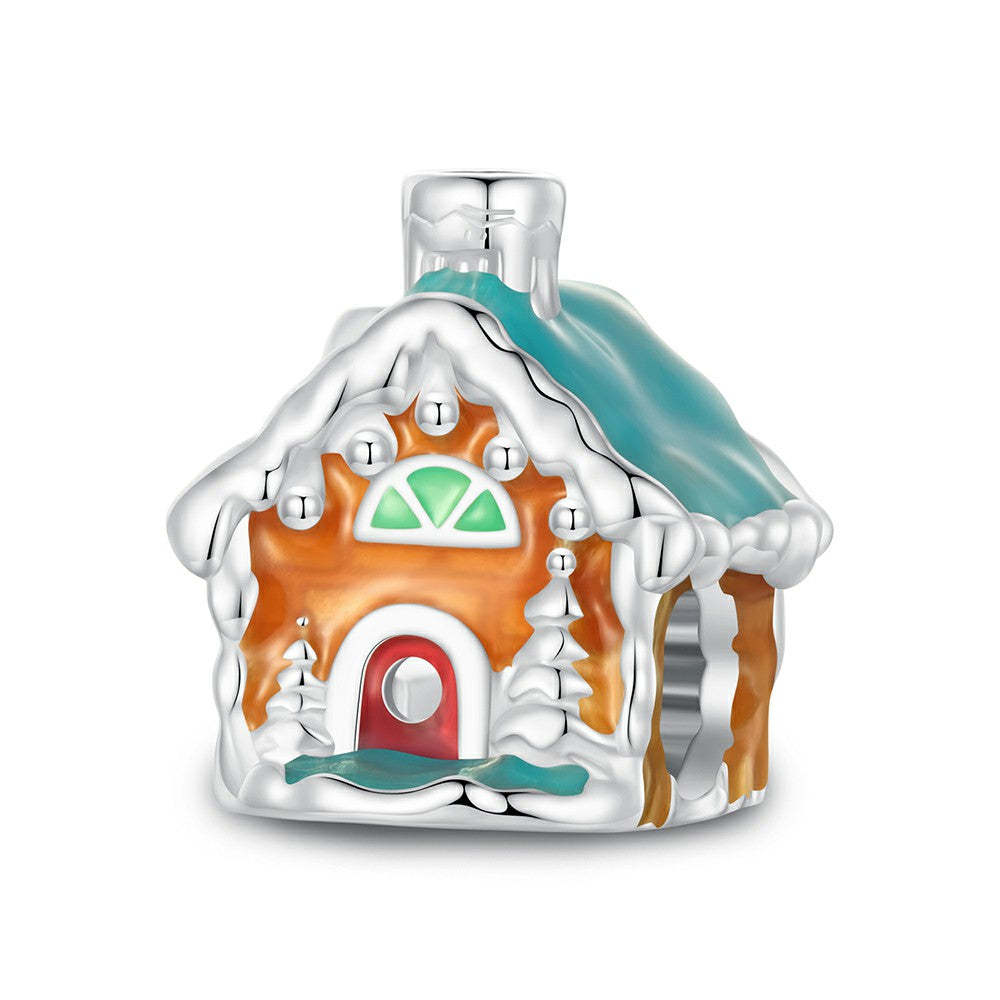 glow in the dark silent night house enamel charm 925 sterling silver christmas gifts dy1334