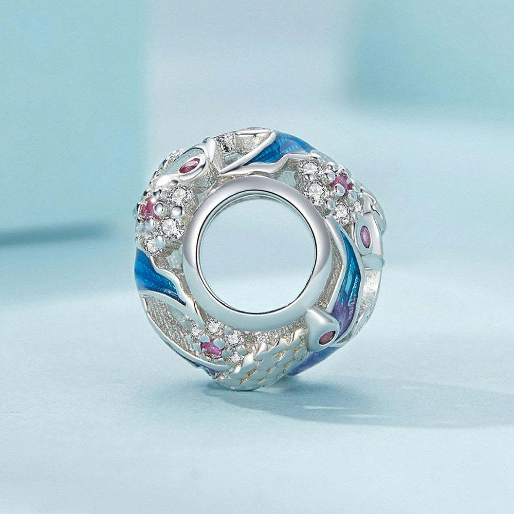 kingfisher enamel charm 925 sterling silver dy1336