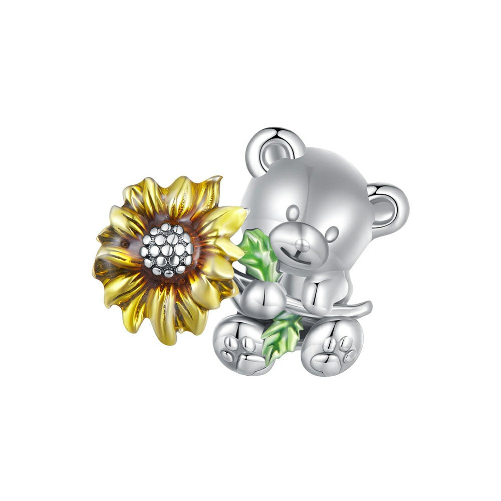 sun bear enamel charm 925 sterling silver dy1340