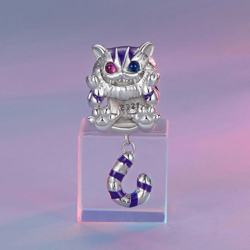 fantasy cats enamel charm 925 sterling silver dy1343