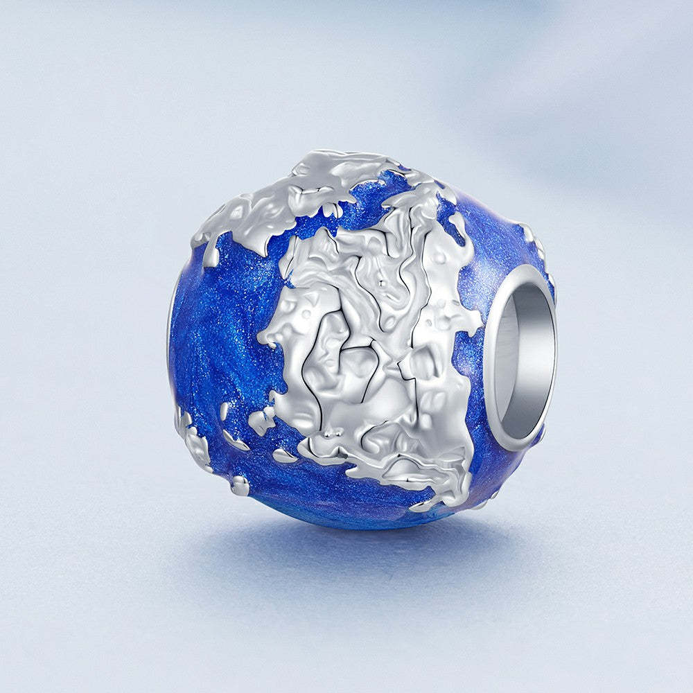 earth enamel charm 925 sterling silver dy1351