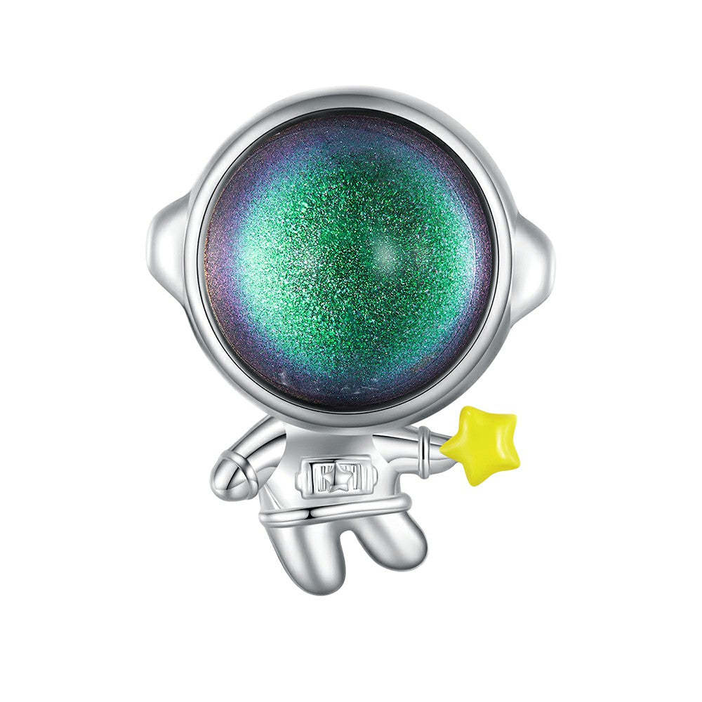 astronaut space enamel charm 925 sterling silver dy1355