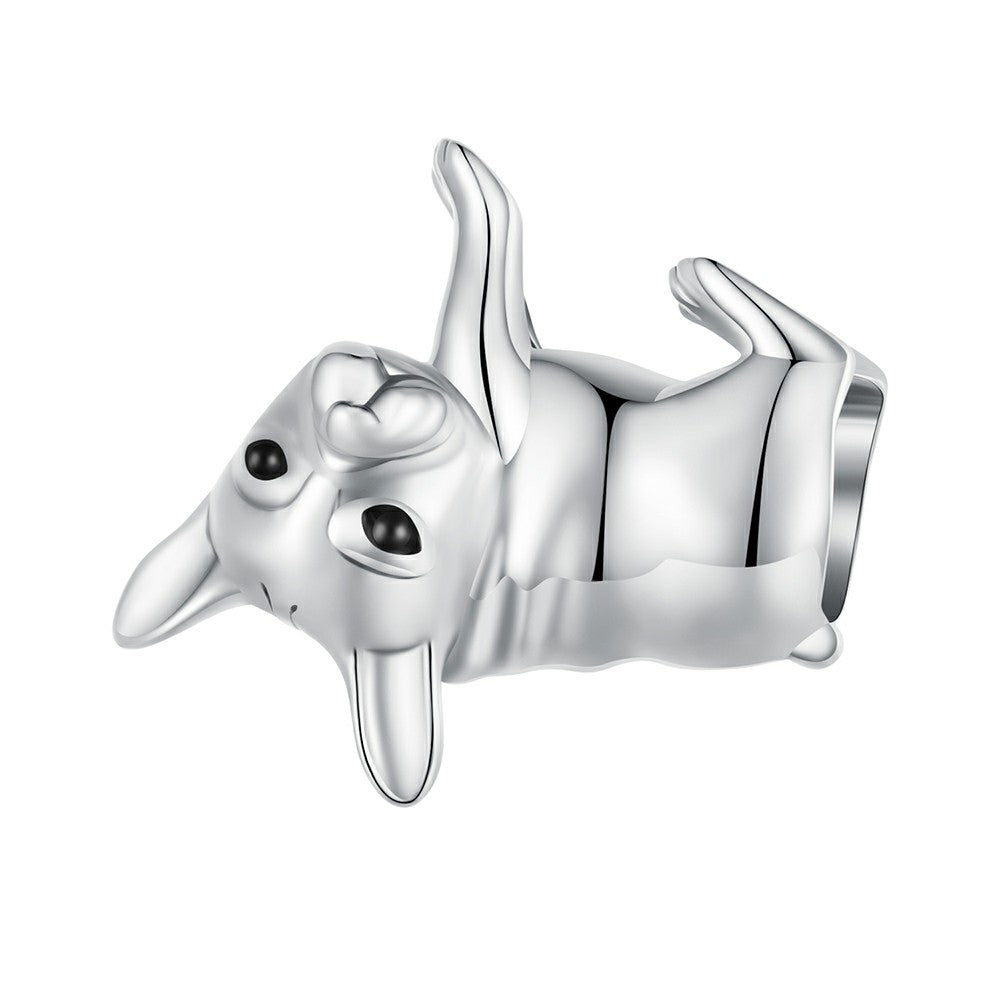 cute bulldog enamel charm 925 sterling silver gift for pet lover dy1356