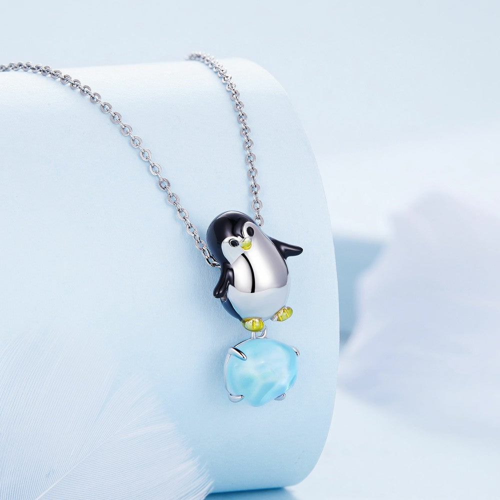 penguin enamel charm 925 sterling silver dy1364