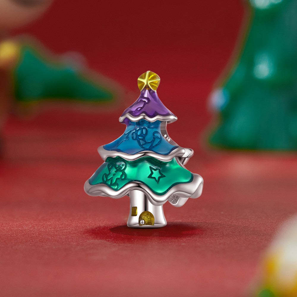 christmas tree enamel charm 925 sterling silver christmas gifts dy1368