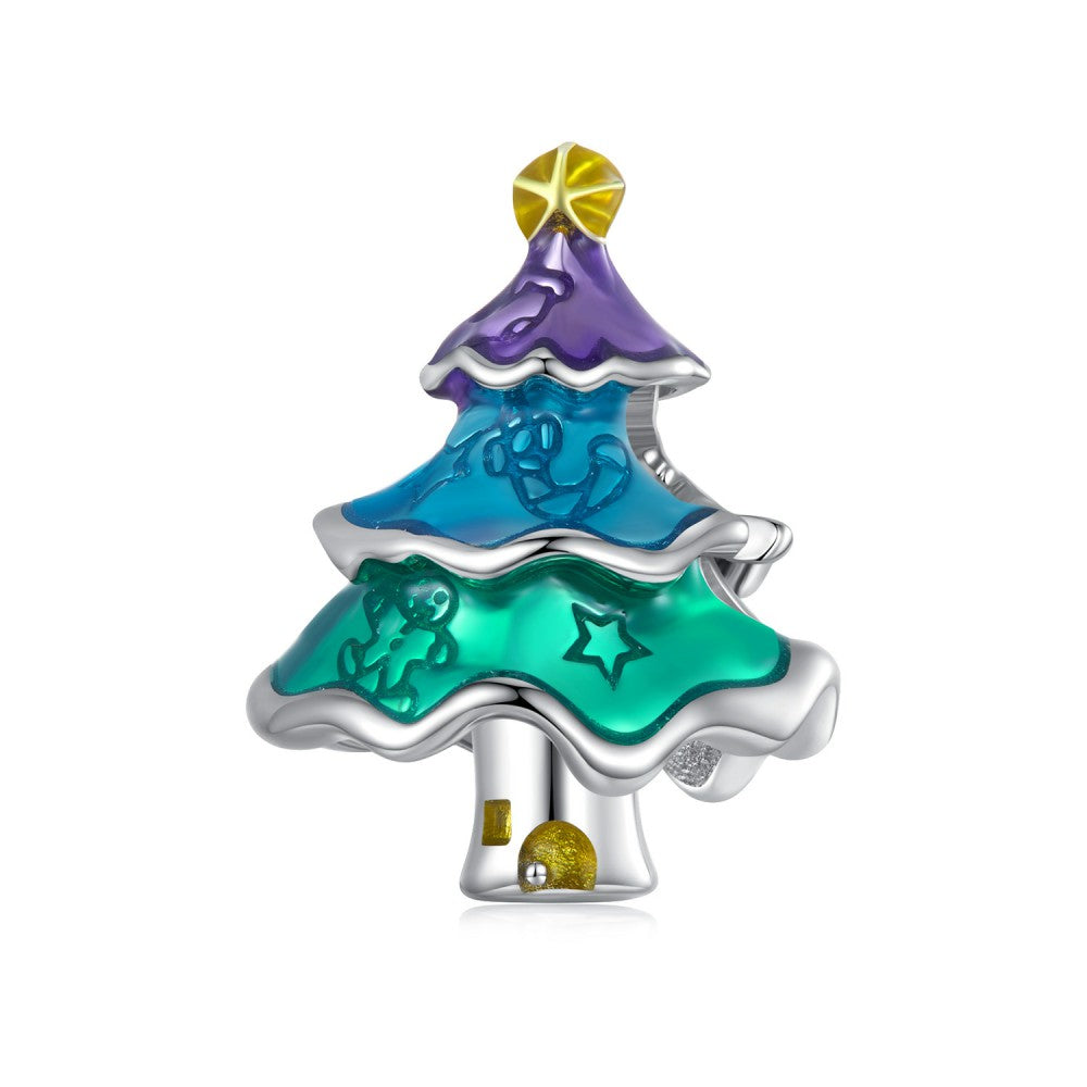 christmas tree enamel charm 925 sterling silver christmas gifts dy1368