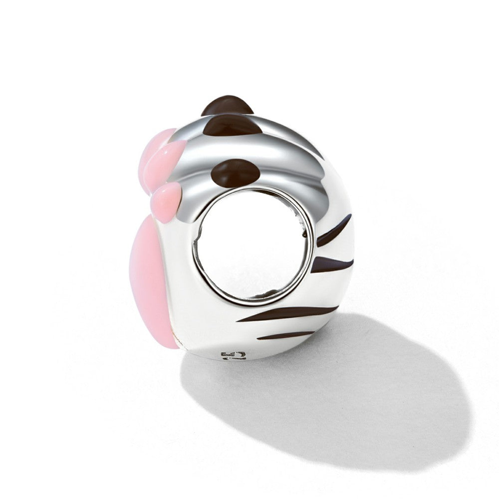 cute paw prints enamel charm 925 sterling silver gift for pet lover dy1393