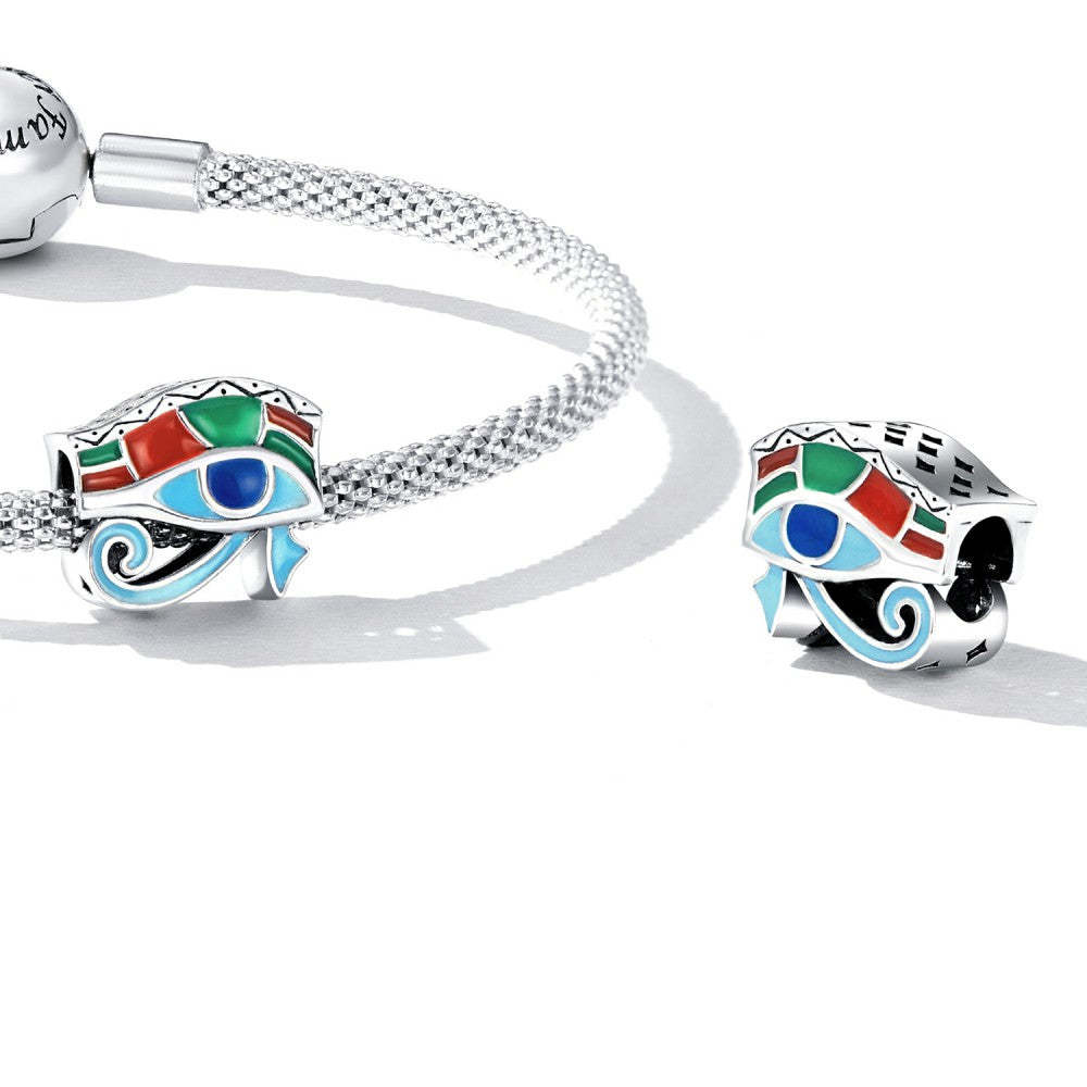 eye of horus enamel charm 925 sterling silver dy1396
