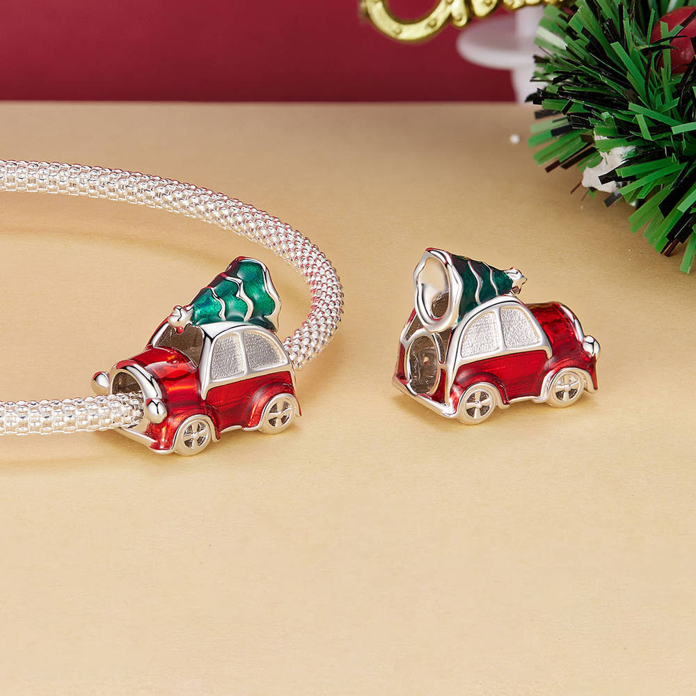 Christmas Car Enamel Charm Silver Christmas Gifts - soufeelau