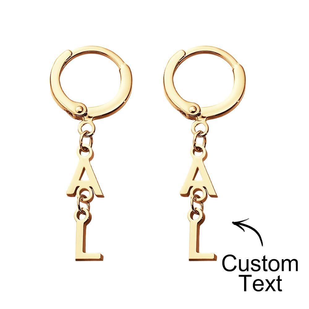 Custom Name Earrings Vertical Name Simple Style Gifts - soufeelau