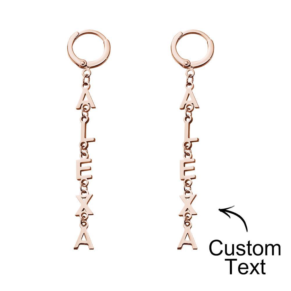 Custom Name Earrings Vertical Name Simple Style Gifts - soufeelau