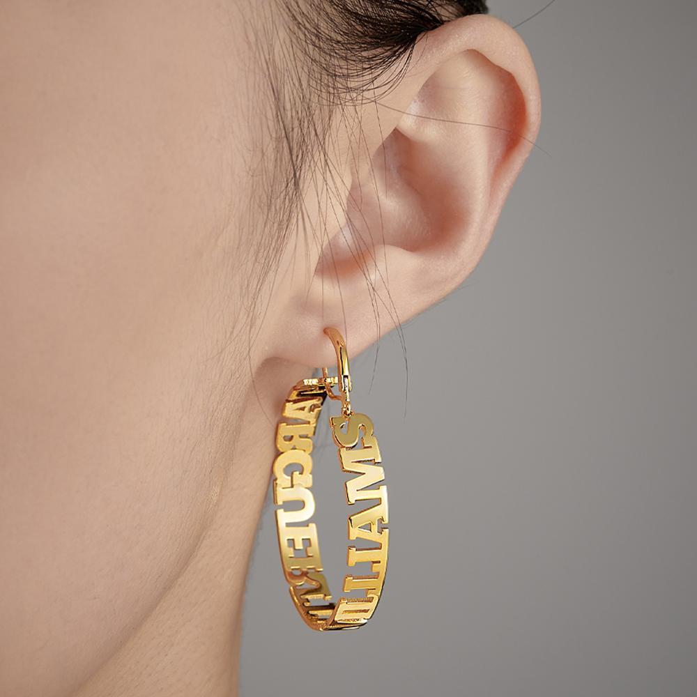 Custom Name Hoop Earring Advanced Simple Women Gifts - soufeelau