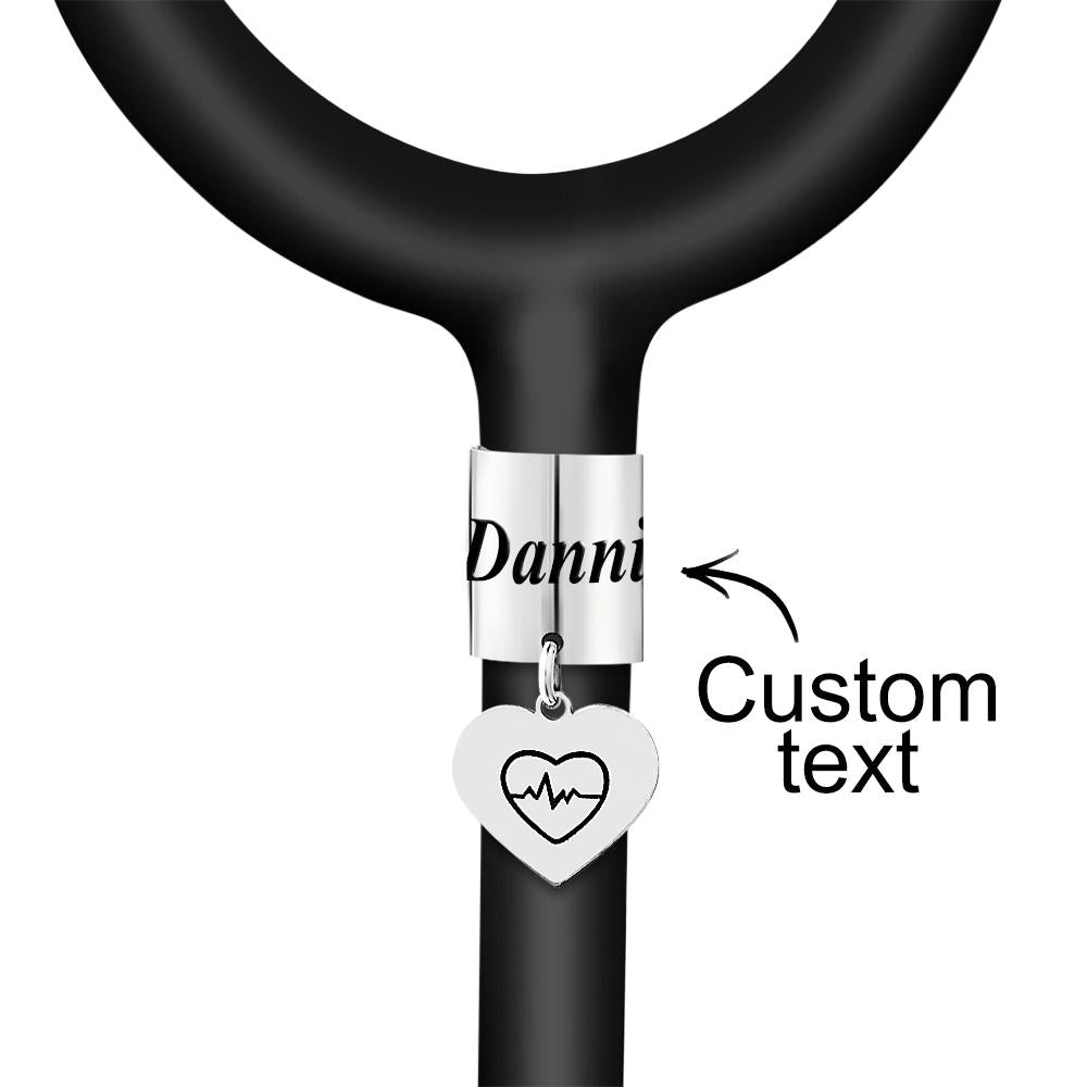 Personalized Engraved Stethoscope Accessory With Heart Pendant Name Tag For Hospital Workers - soufeelau