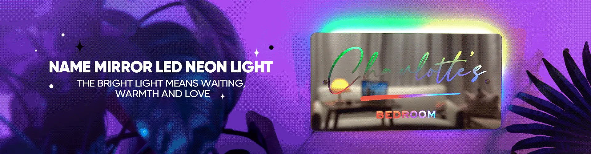 Custom Photo & Text Mirror Light combines your ...
