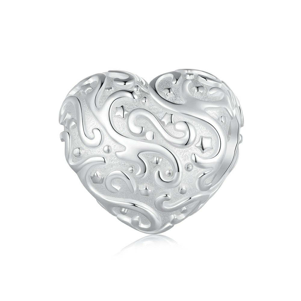 heart patterns charm 925 sterling silver fj1416
