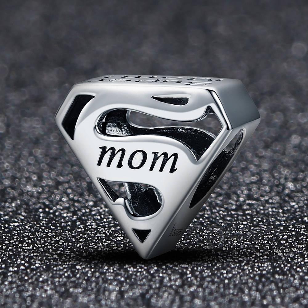 dear super mom charm 925 sterling silver mothers day gifts fj1421