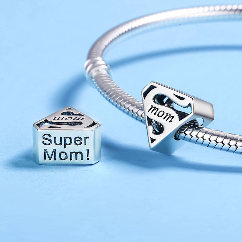 dear super mom charm 925 sterling silver mothers day gifts fj1421