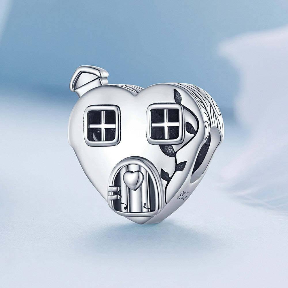 heart shaped house charm 925 sterling silver fj1430