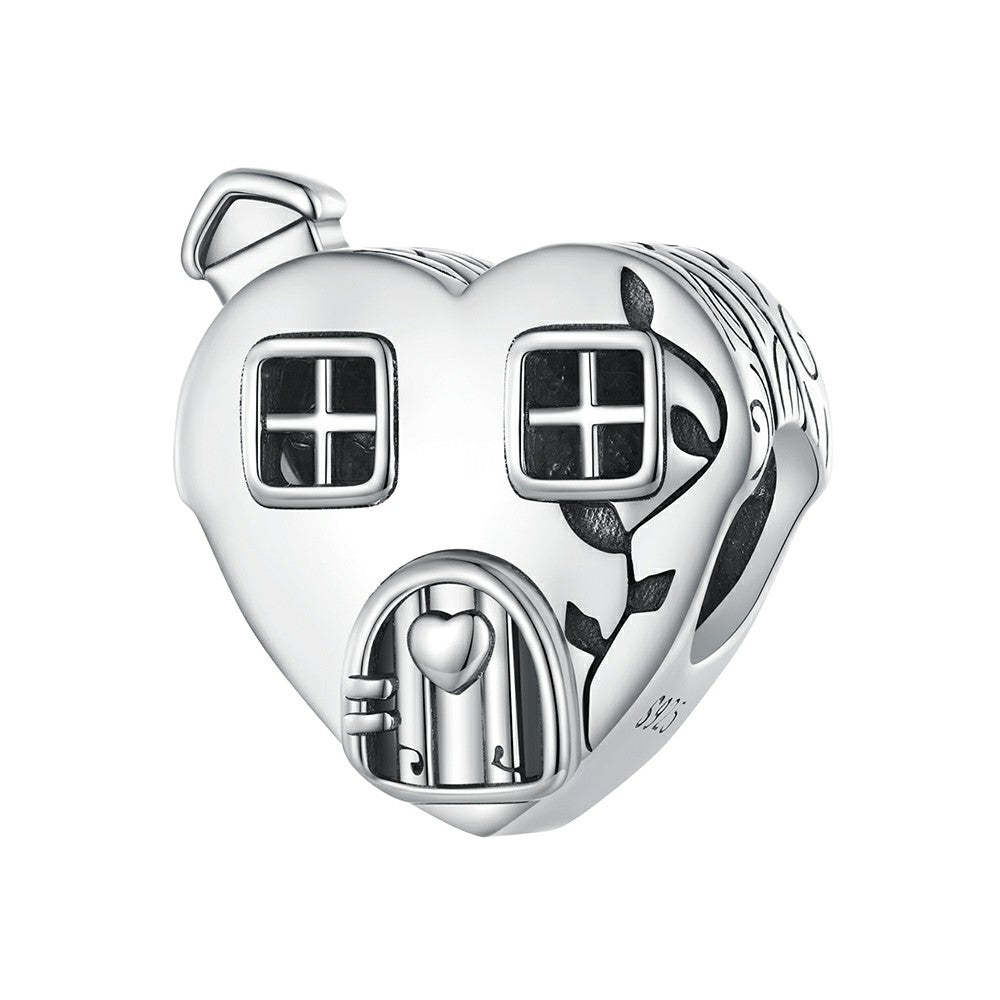 heart shaped house charm 925 sterling silver fj1430