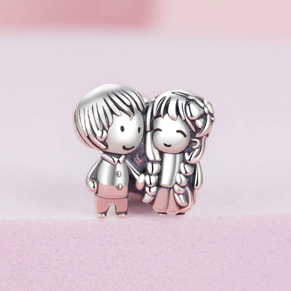 Little Boy Girl Charm Silver Christmas Gifts - soufeelau