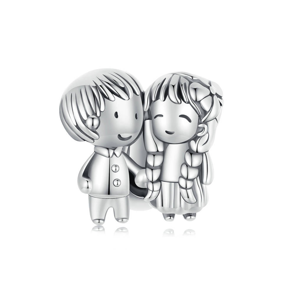 Little Boy Girl Charm Silver Christmas Gifts - soufeelau