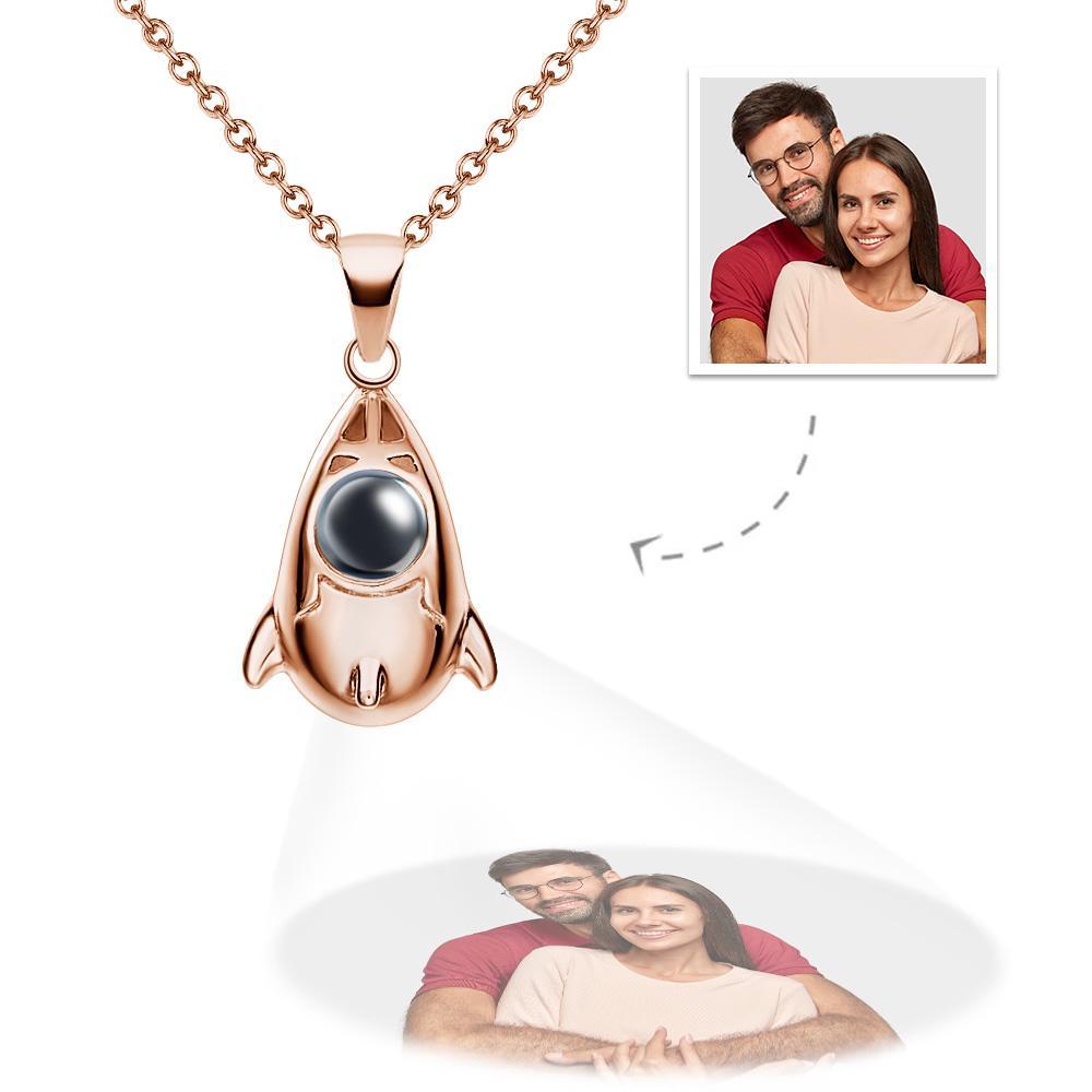 Custom Projection Photo Necklace Creative Rocket Anniversary Gifts - soufeelau