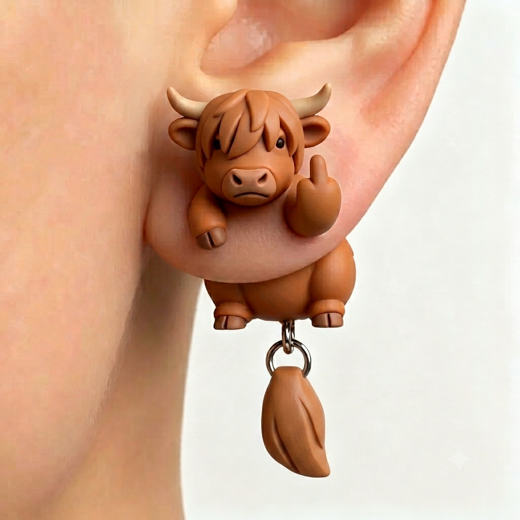 Black Cat Middle Finger Earring - soufeelau