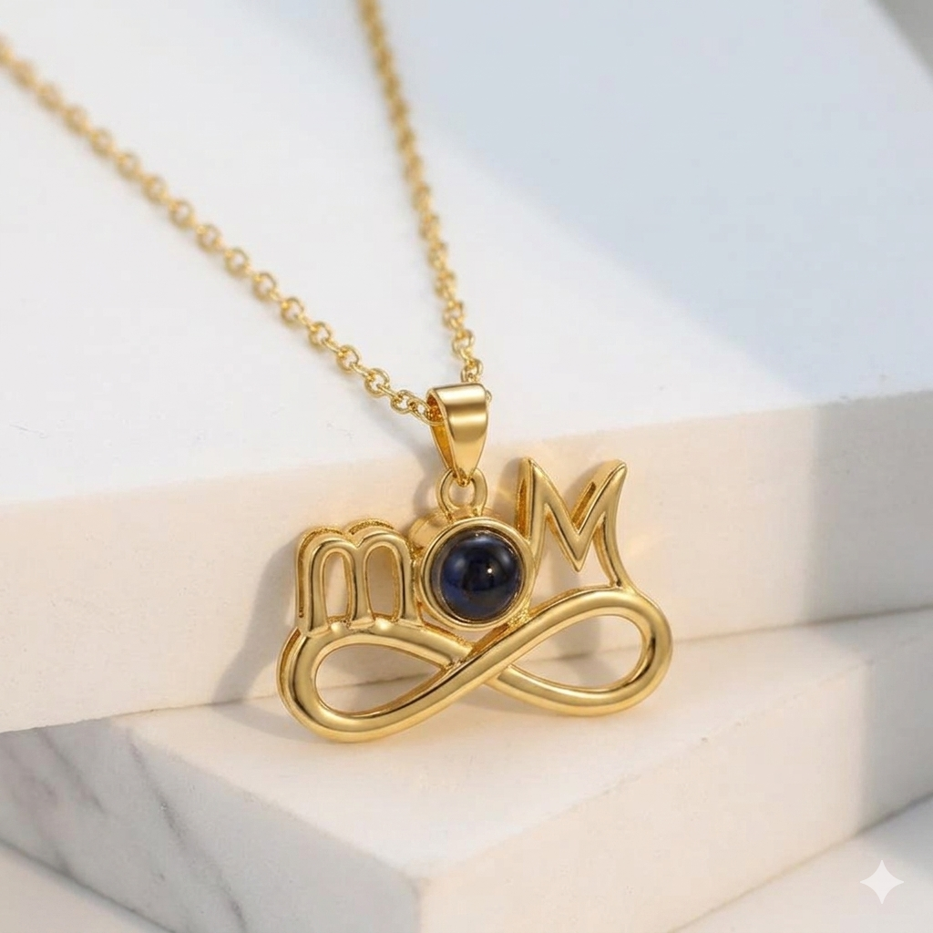 Personalized "MOM" Infinity Photo Projection Necklace Forever Love Gift Mother's Day Gift - soufeelau