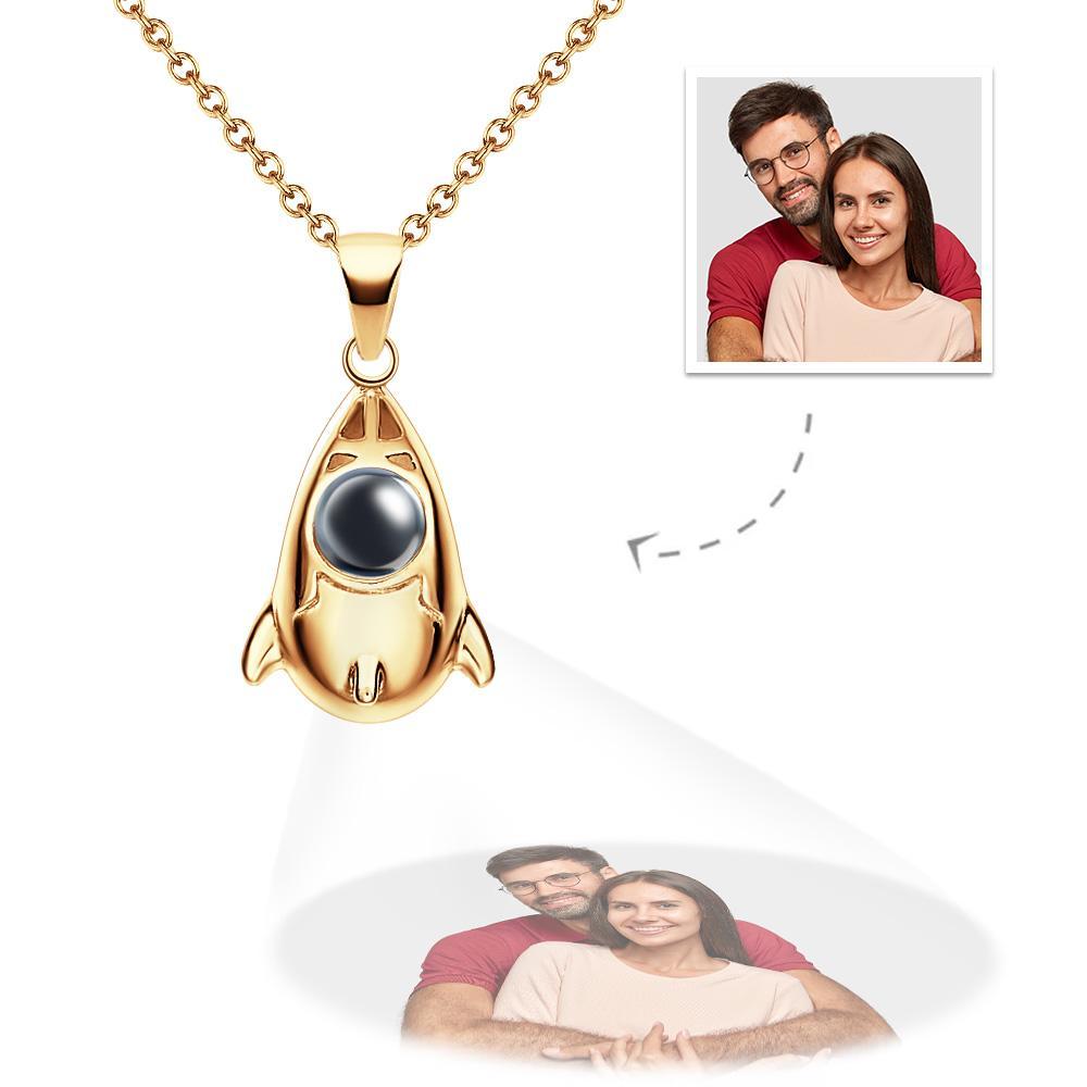 Custom Projection Photo Necklace Creative Rocket Anniversary Gifts - soufeelau