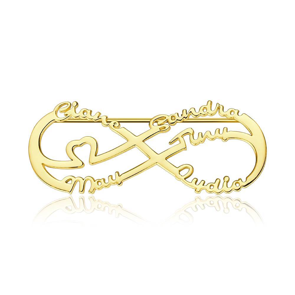 Custom Infinity Name Brooch Personalized Nameplate Lapel Pin Memorial Gifts - soufeelau