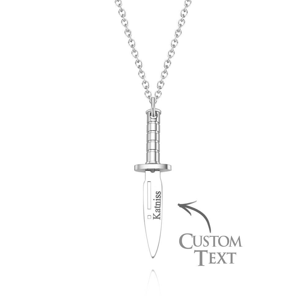 Custom Name Necklace Metal Dagger Cool Gift for Men - soufeelau