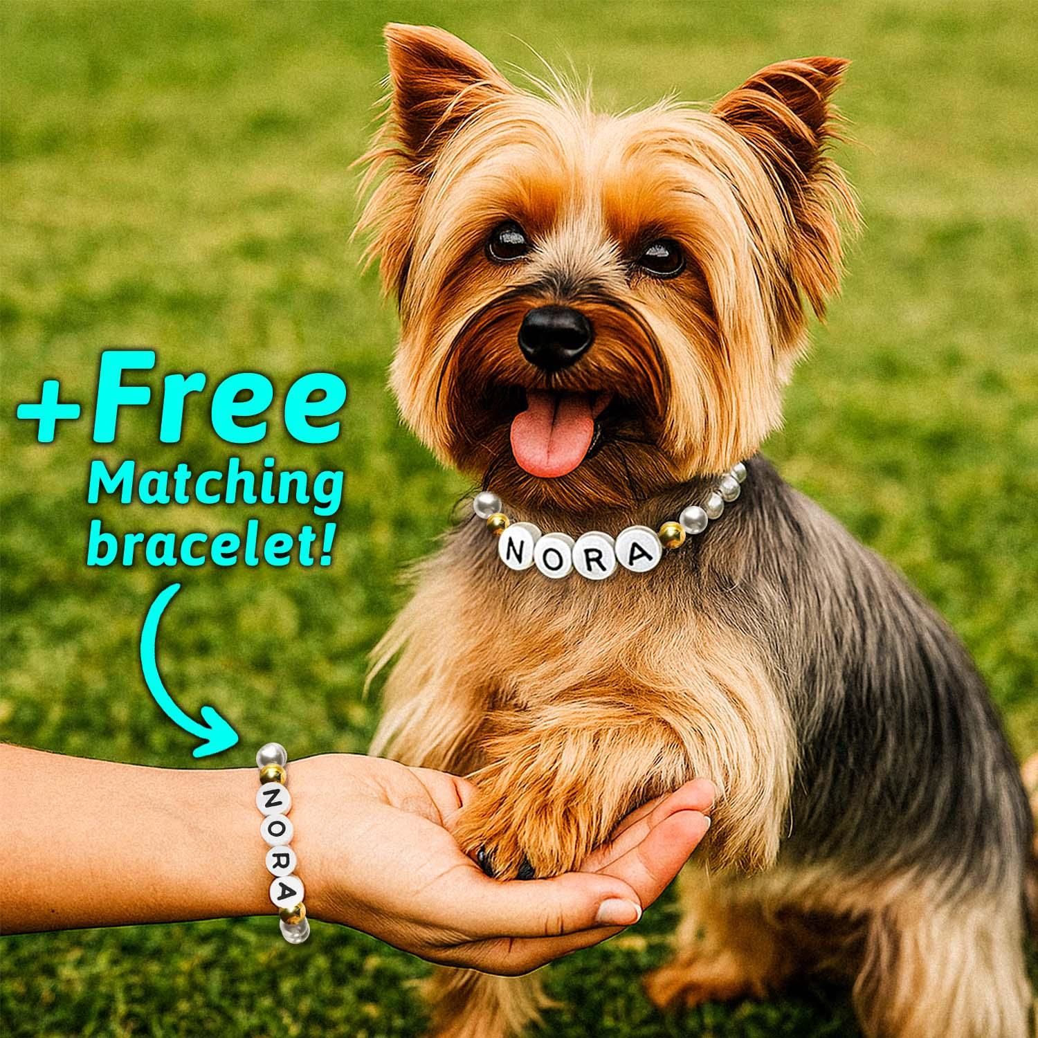 Personalized Name Necklace  Comes with a Free Matching Bracelet Gift for Pet - soufeelau