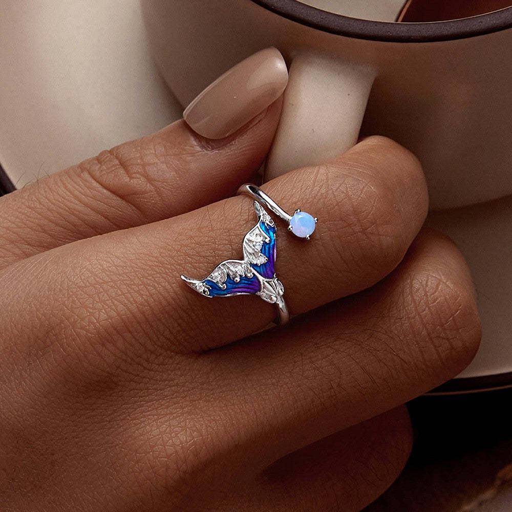 dream mermaid open ring 925 sterling silver kr150