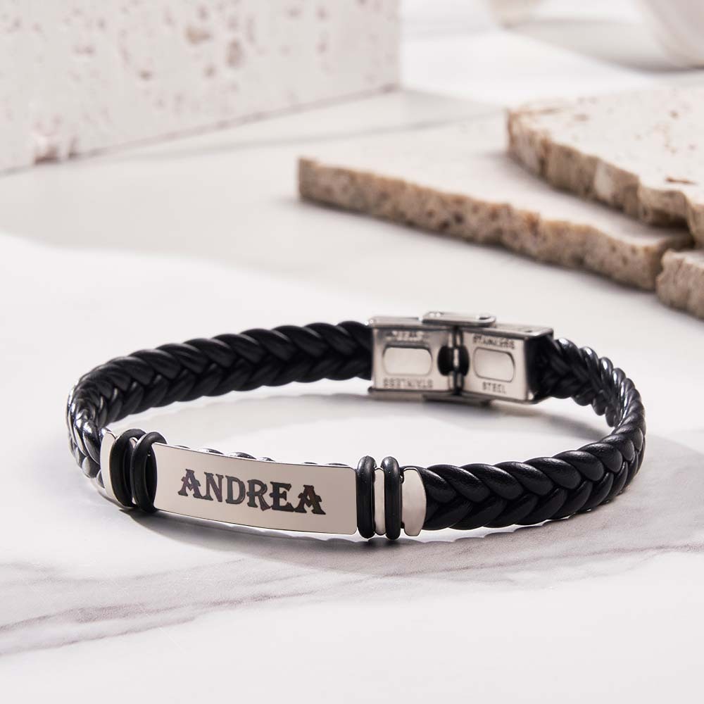 Custom Engraved Man Bracelet Fashion Gift for Him - soufeelau