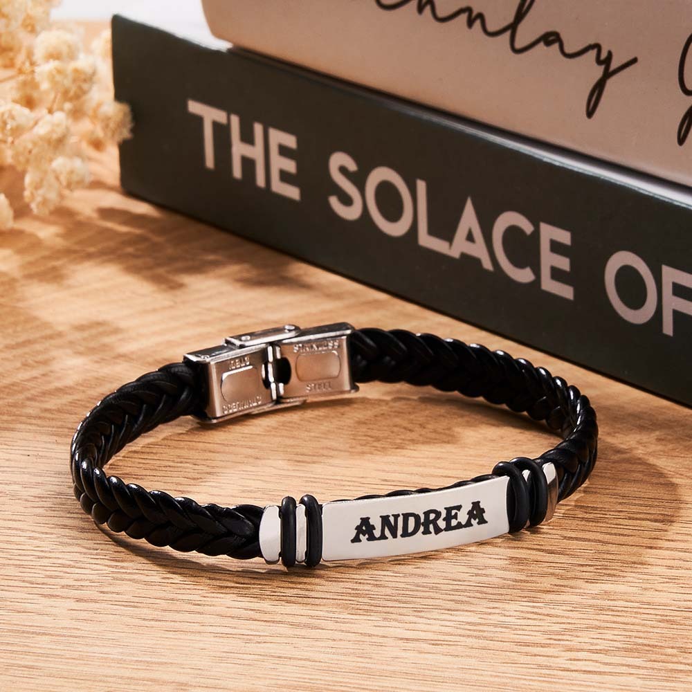 Custom Engraved Man Bracelet Fashion Gift for Him - soufeelau