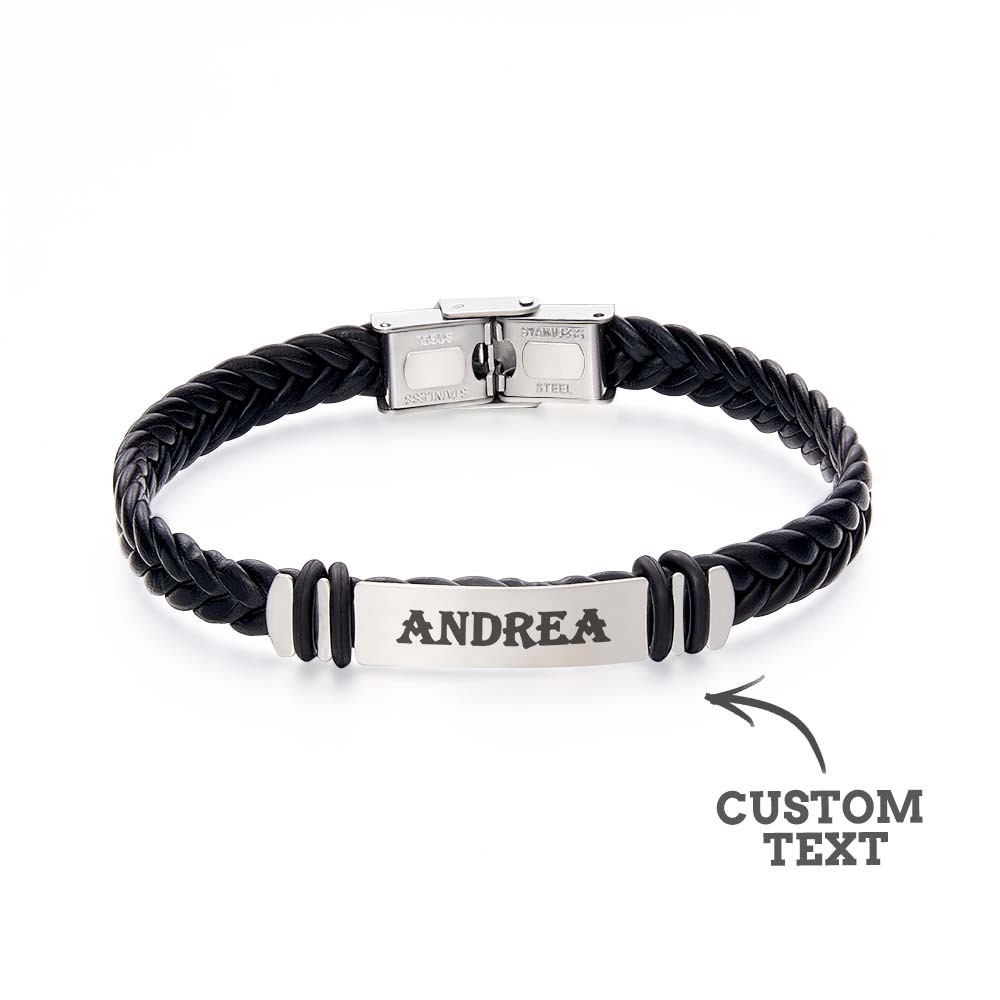 Custom Engraved Man Bracelet Fashion Gift for Him - soufeelau