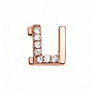Letter With Diamond L Charm - Rose Gold