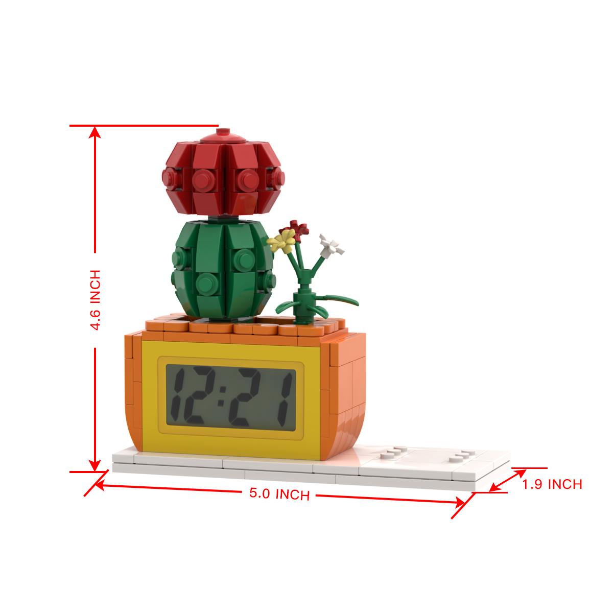 Gifts for Her Custom Brick Figures Clock Personalized Figures Potted Plant & Brick Clock - soufeelau