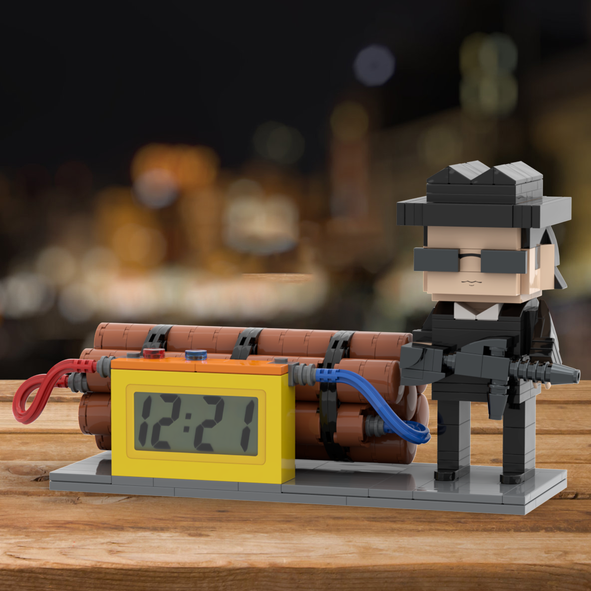 Custom Brick Figures Clock Personalized Dangerous Elements Brick Figures Clock Gifts for Him - soufeelau