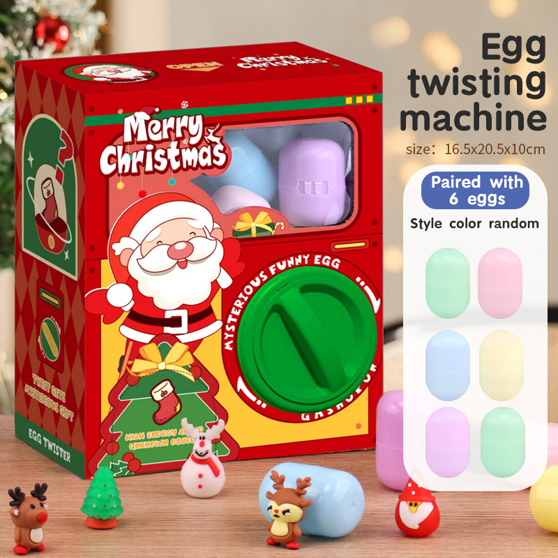 DIY Ramdom Style Egg Twisting Machine Gashapon Paired with 6 Eggs Toys Surprise Bilnd Box Christmas Gifts for Kids - soufeelau