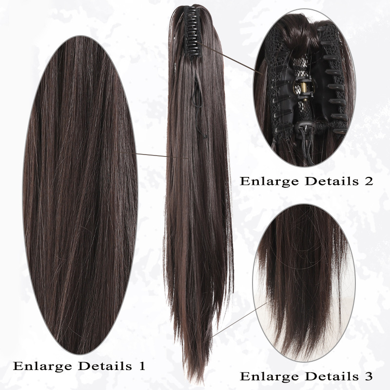 Long Straight Ponytail Hair Extension with Claw Clip – Instant High Ponytail Hairpiece for Women - soufeelau