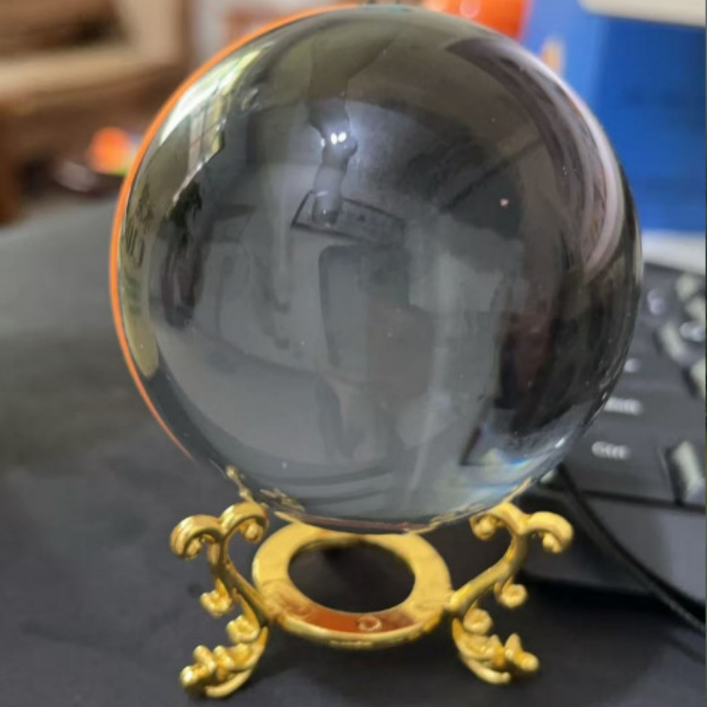 2.7inch Crystal Ball with Electronic Display DIY Video Import Possible Unique Gift for Home & Office Light-Up Sphere - soufeelau