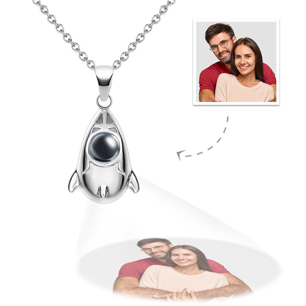 Custom Projection Photo Necklace Creative Rocket Anniversary Gifts - soufeelau