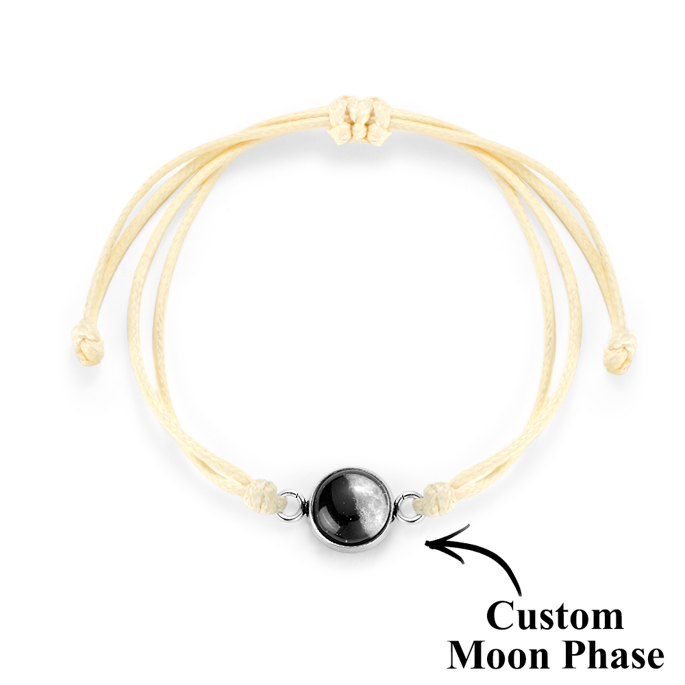 Custom Moon Phase Bracelet Stardust Sand Bracelet Luminous Bracelet Gift for Her - soufeelau