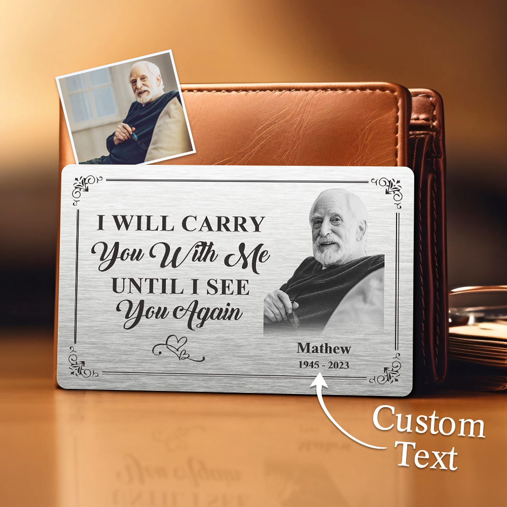 Mens Wallet, Personalized Wallet, Photo Wallet with Engraving Gift for Farther's Day