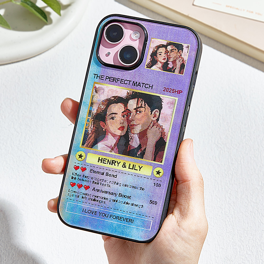 Custom Lenticular Anime Poke Card Phone Case 3 Photo Upload Cartoon Style Best Gift For Him - soufeelau